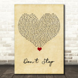 5 Seconds Of Summer Don't Stop Vintage Heart Song Lyric Art Print