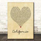 Lana Del Rey California Vintage Heart Song Lyric Art Print