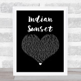 Elton John Indian Sunset Black Heart Song Lyric Wall Art Print