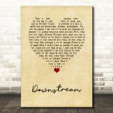 Supertramp Downstream Vintage Heart Song Lyric Art Print