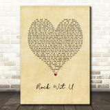 Ashanti Rock Wit U Vintage Heart Song Lyric Art Print