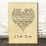 NF Start Over Vintage Heart Song Lyric Art Print
