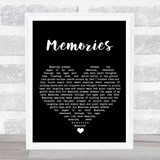 Elvis Presley Memories Black Heart Song Lyric Wall Art Print
