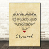 Smashing Pumpkins Obscured Vintage Heart Song Lyric Art Print