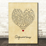James Rado Aquarius Vintage Heart Song Lyric Art Print