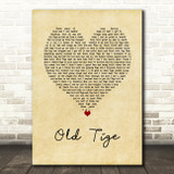 Jim Reeves Old Tige Vintage Heart Song Lyric Art Print