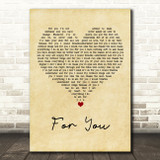 Tonight Alive For You Vintage Heart Song Lyric Art Print