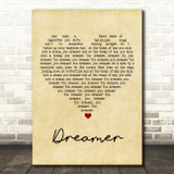 Jenn Grant Dreamer Vintage Heart Song Lyric Art Print