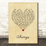 Erasure Always Vintage Heart Song Lyric Art Print