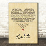 Louis Tomlinson Habit Vintage Heart Song Lyric Art Print