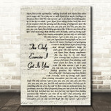 Paul Heaton + Jacqui Abbott The Only Exercise I Get Is You Vintage Script Song Lyric Art Print