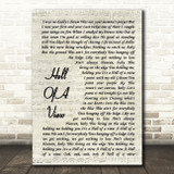 Eric Church Hell Of A View Vintage Script Song Lyric Art Print