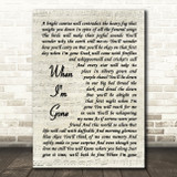 Joey + Rory When I'm Gone Vintage Script Song Lyric Art Print
