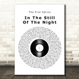 The Five Satins In The Still Of The Night Vinyl Record Song Lyric Art Print