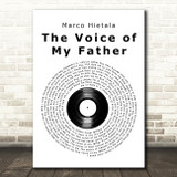 Marco Hietala The Voice of My Father Vinyl Record Song Lyric Art Print