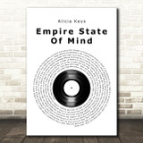 Alicia Keys Empire State Of Mind Vinyl Record Song Lyric Art Print