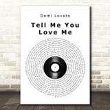Demi Lovato Tell Me You Love Me Vinyl Record Song Lyric Art Print