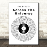 The Beatles Across The Universe Vinyl Record Song Lyric Art Print