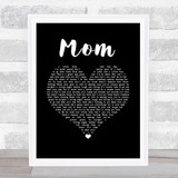 Garth Brooks Mom Black Heart Song Lyric Wall Art Print