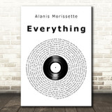 Alanis Morissette Everything Vinyl Record Song Lyric Art Print