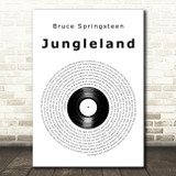 Bruce Springsteen Jungleland Vinyl Record Song Lyric Art Print