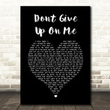 Andy Grammer Dont Give Up On Me Black Heart Song Lyric Wall Art Print