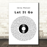 Idina Menzel Let It Go Vinyl Record Song Lyric Art Print