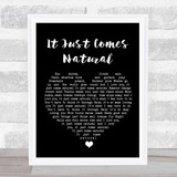 George Strait It Just Comes Natural Black Heart Song Lyric Wall Art Print