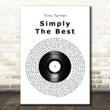 Tina Turner The Best Vinyl Record Song Lyric Art Print