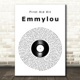 First Aid Kit Emmylou Vinyl Record Song Lyric Art Print