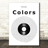 Halsey Colors Vinyl Record Song Lyric Art Print