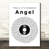 Theory of a Deadman Angel Vinyl Record Song Lyric Art Print