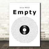 Juice WRLD Empty Vinyl Record Song Lyric Art Print
