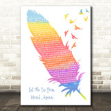 Queen Let Me In Your Heart Again Watercolour Feather & Birds Song Lyric Art Print