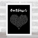 Green Day Outlaws Black Heart Song Lyric Wall Art Print
