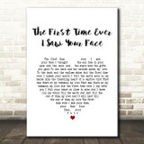 Stereophonics The First Time Ever I Saw Your Face White Heart Song Lyric Art Print