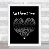 Harry Nilsson Without You Black Heart Song Lyric Wall Art Print