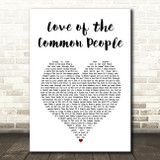 Paul Young Love of the Common People White Heart Song Lyric Art Print