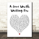 Shakin' Stevens A Love Worth Waiting For White Heart Song Lyric Art Print