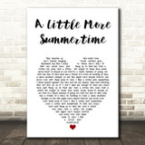 Jason Aldean A Little More Summertime White Heart Song Lyric Art Print