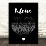 Heart Alone Black Heart Song Lyric Wall Art Print