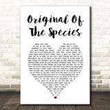 U2 Original Of The Species White Heart Song Lyric Art Print