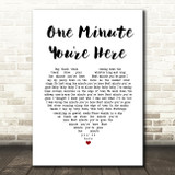 Bruce Springsteen One Minute You're Here White Heart Song Lyric Art Print