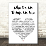 John Legend Who Do We Think We Are White Heart Song Lyric Art Print