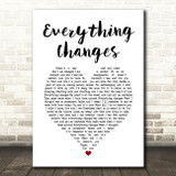 Sara Bareilles Everything Changes White Heart Song Lyric Art Print