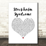 One Direction Stockholm Syndrome White Heart Song Lyric Art Print