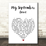 David Whitfield My September Love White Heart Song Lyric Art Print