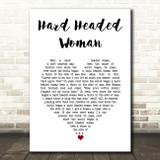 Elvis Presley Hard Headed Woman White Heart Song Lyric Art Print