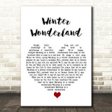 Michael Buble Winter Wonderland White Heart Song Lyric Art Print