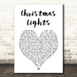 Coldplay Christmas Lights White Heart Song Lyric Art Print